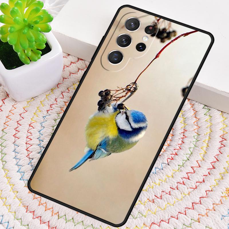 Garden Birds Blue Tit Silicone Phone Case For Samsung Galaxy Note 10 Pro S26 S25 S24 S23 S22 S21 Plus S25Ultra Capa Cover