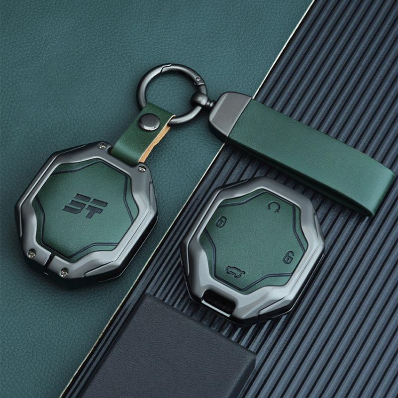 

Chery Jetour Traveller Jetour T2 Turn Keychain Leather Alloy Car Keys Accessories Key Holder Case Interior Automobile Parts