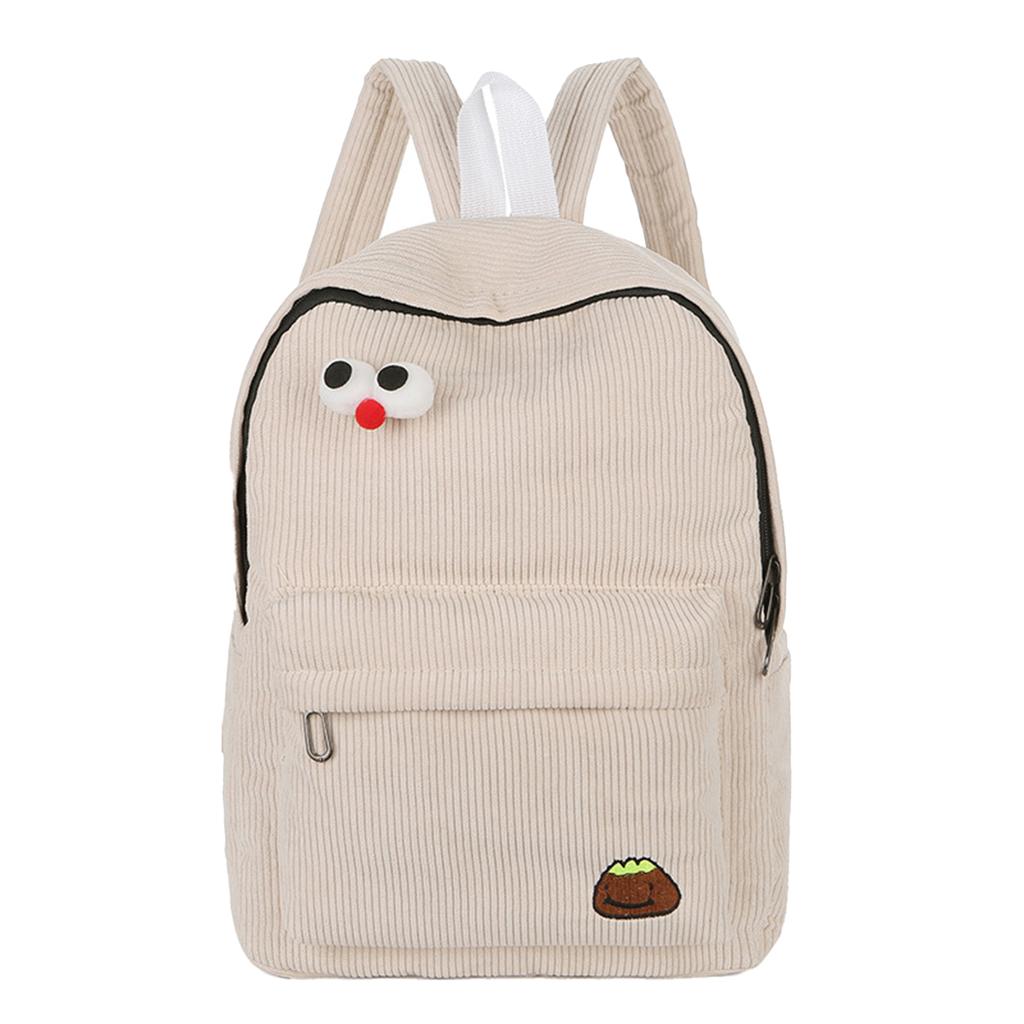 Women Casual Backpack College Wind Large-capacity Corduroy Travel Bag Student School Bag Female High Student Bookbag