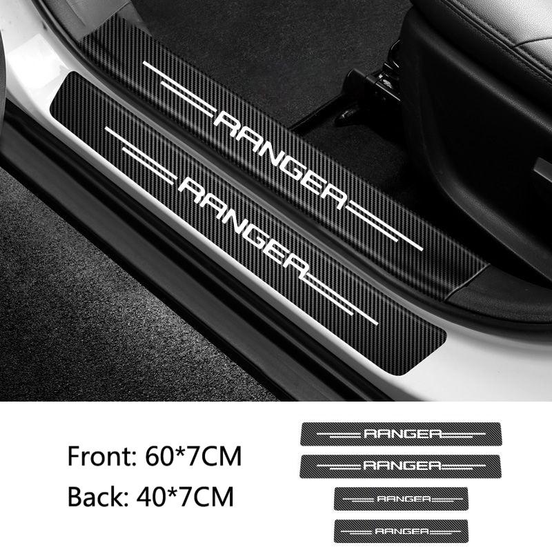Car Trunk Door Sill Protection Sticker Car Threshold Strip Carbon Fiber Luminous Auto Accessories For Ford Ranger T9 Rapotr