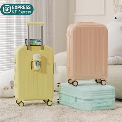 Compact Unisex Trolley Suitcase with Universal Wheels and Lock