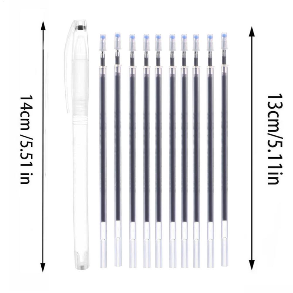 

10 Refills Magic Marker Pen Temperature Disappearing Pen for Sewing Heat Erasable Fabric Marking Pens DIY Craft Sewing Accessory