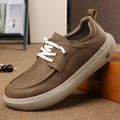 Zapatillas de Skate Retro para Hombre Otoño 2025: Ligeros, Suela Suave, Casuales Versátiles de Cuero