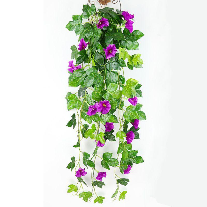 Stunning Faux Silk Morning Glory Hanging Basket For Artistic Home Wall Display Ideas