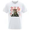 The Last Frog Samurai Anime Print T Shirts Casual Breathable Tshirts Fashion O-Neck Shirts Oversized Cotton Short Sleeve Top