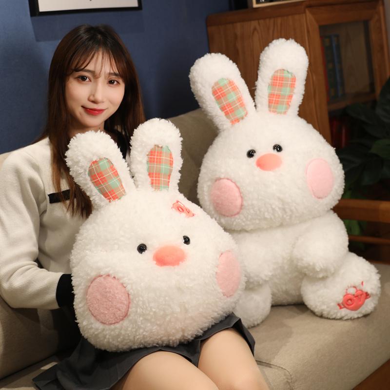 Nic Adorable Fat Rabbit Peluche Toys Fluffy Rabbit Bunny Hand Warmer Pillow Long Plushie Dolls for Girls Baby Appease Birthday Gifts