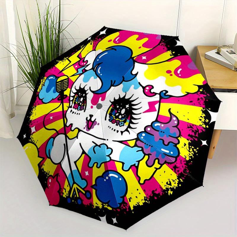 1pc Skull Pop ArtAutomatic Open/close, All-Season Portable Folding Umbrella for Friends, Travel, Everyday, Events - Compact Parasol, Outdoor