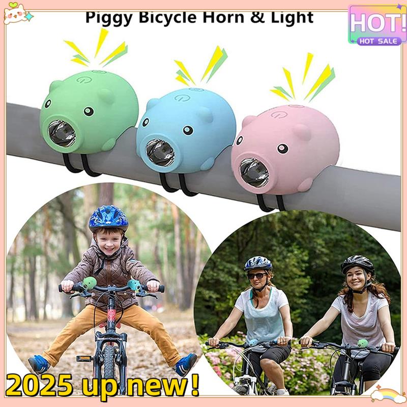 

Classy-Bicycle Children Cartoon Pig Bike Light Type-C Rechargeable Cycling Accessories Piggy Headlight розовый