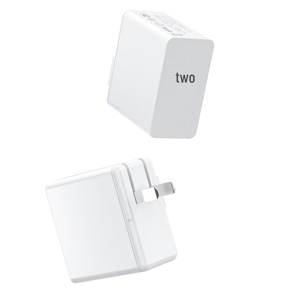 65W Gallium Nitride Dual-Port USB-C Fast Charger for Laptop & Phone