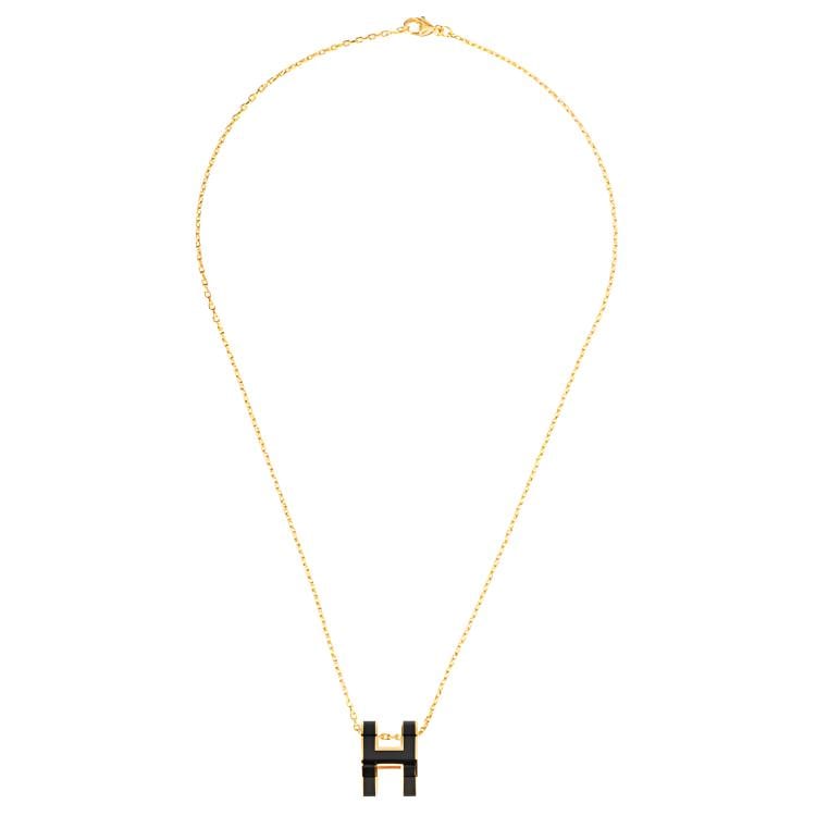 Hermes POP H Enamel Alloy Necklaces Women's Gold Chain H147991F03