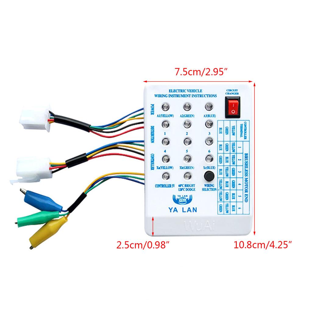 Brushless Motor Tester,Electromobiles Car E-Bike Scooter Brushless Motor Controller Tester 24V/36V/48V/60V/72V Repair