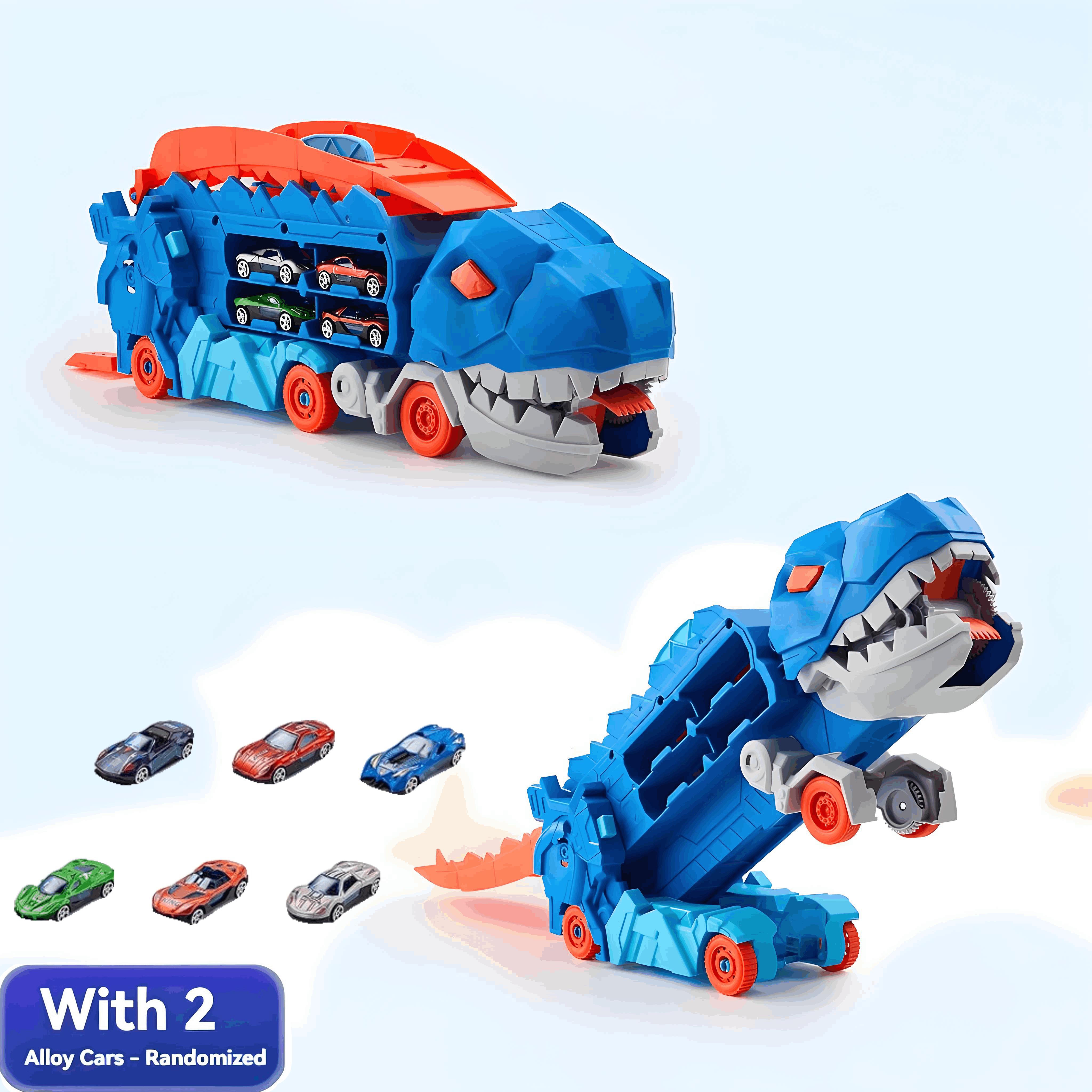 

Dinosaur Transforming Transport Truck, Car Track Toy for Boys, Deformation Toy, Dinosaur Shape Gift синій