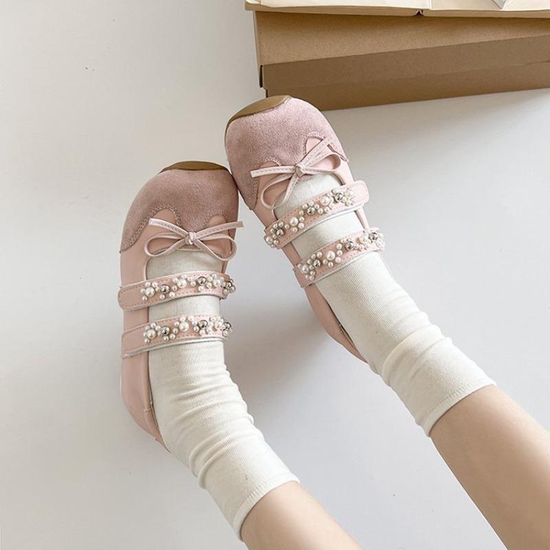 

Модная обувь Мэри Джейн для женщин 2025 Новая летняя одинарная обувь на плоской подошве Американский стиль для работы 40 розовый