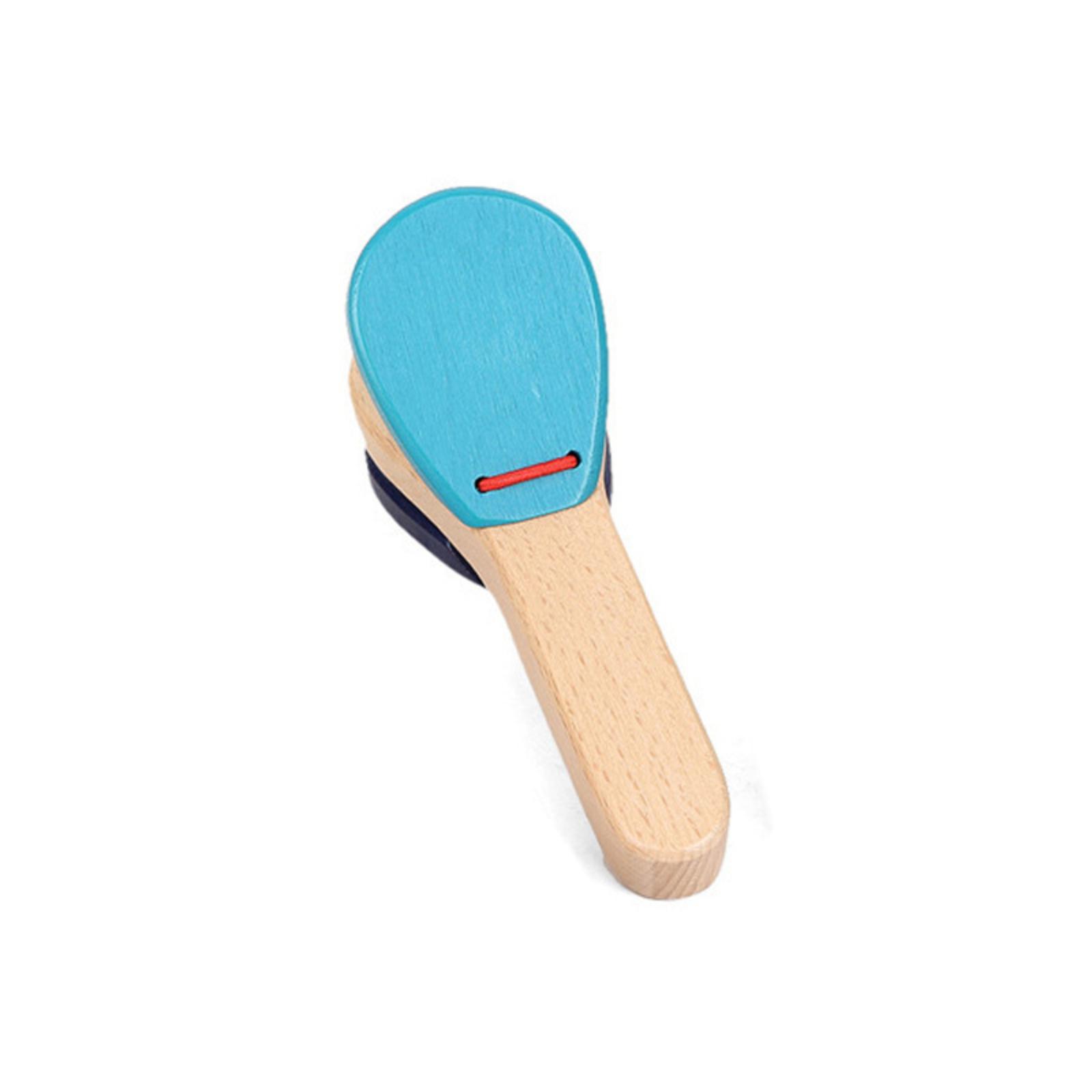 Wooden Children s Long-Handled Clapper Orff Instrument Infant And Toddler Educational Musical Early Learning Toy One Size синий