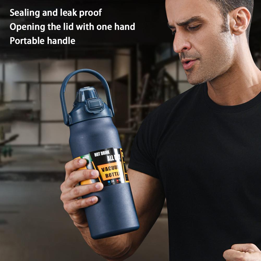 800ml Isolierte Wasserflasche Edelstahl Große Kapazität Vakuum Thermoskanne Für Camping Fitnessstudio Reisen Büro Schule Radfahren
