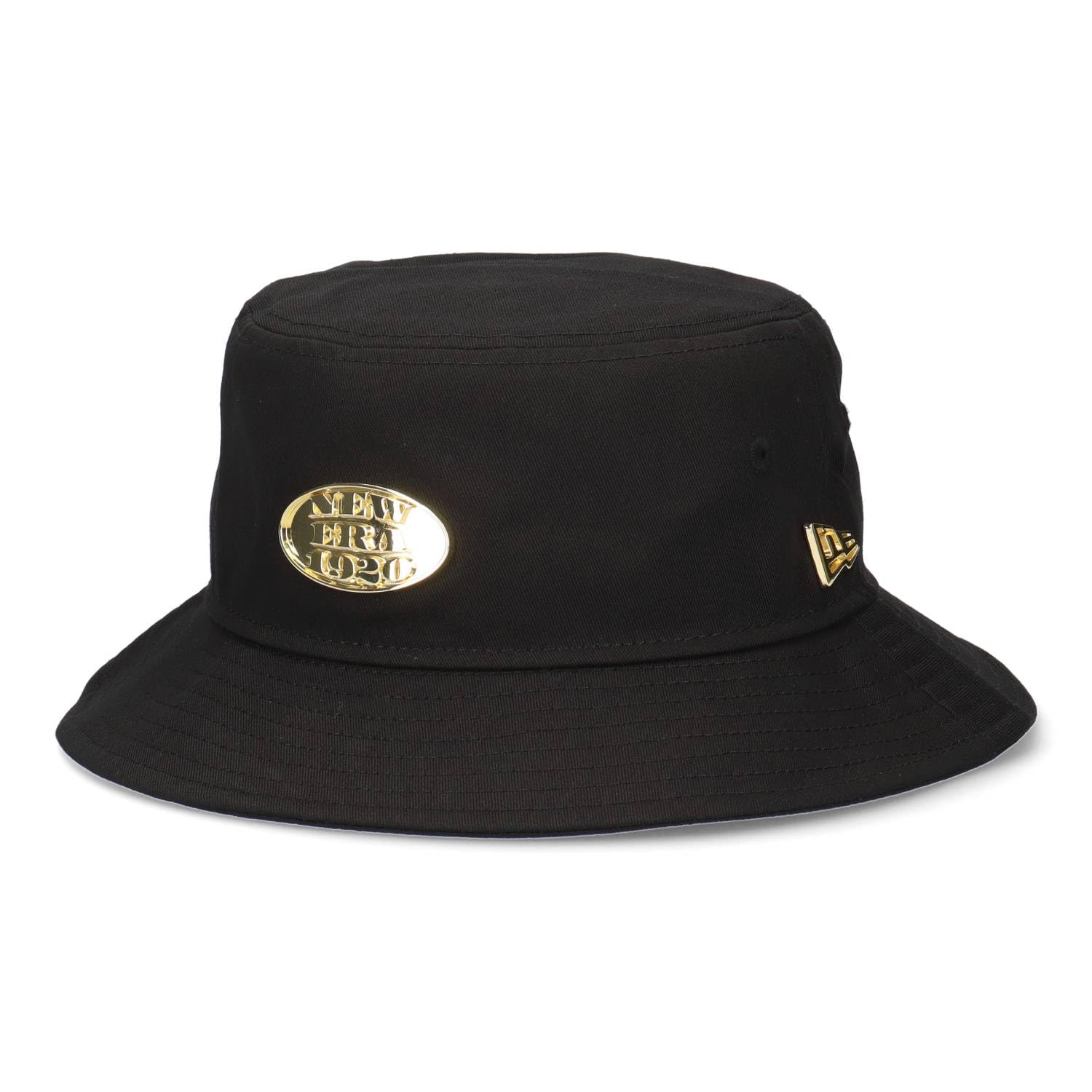 

New Era Bucket Metal BUCKET01 METAL PLATE BLK GLD 251 14388516 NER36C5132 Hat, Cotton, Plate, Black/Metal Gold, M/L,