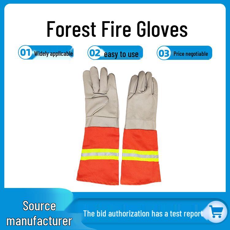 

Aramid Leather Flame Retardant Gloves - Heat Insulating, Cut Resistant for Forest Firefighting 1