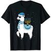 Chanukka Lama Unisex Chanukkia Grafik T-Shirt Lustiges Alpaka Jüdischer Feiertag Weihnachtsgeschenk T-Shirt
