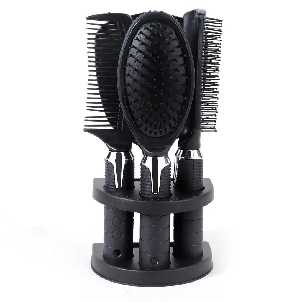 4pcs Hair Styling Comb With Mirror Set Compact Beauty Accessories Styling Tools Brush Curls Straightening Hair Combs And Holder