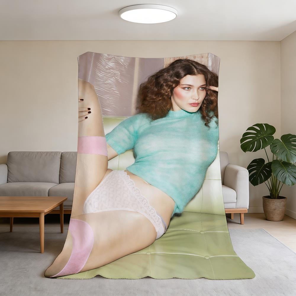 Blanket Model B-Bella Super Warm Comfortable Hadid Plush Throw Blanket Child Home Sofa Bedroom Gift