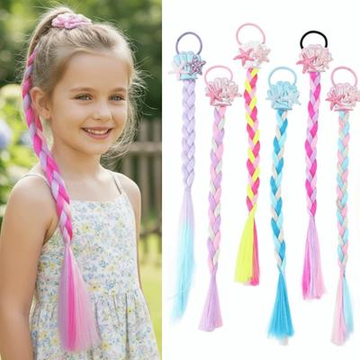 Synthetic Kids Starfish Shell Hair Tie Hair Extension Baby Wig Hairbands Ponytail Party