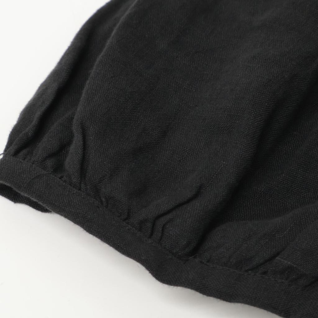 L'Appartement 20-040-560-00004 Black Linen Wrap Dress Dress Not Written blackUsed