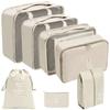 7/10 Stück Set Reise-Organizer Aufbewahrungstaschen Koffer Packwürfel Hüllen Tragbarer Kleiderschrank Gepäck Kleidung Schuhbeutel Faltbar