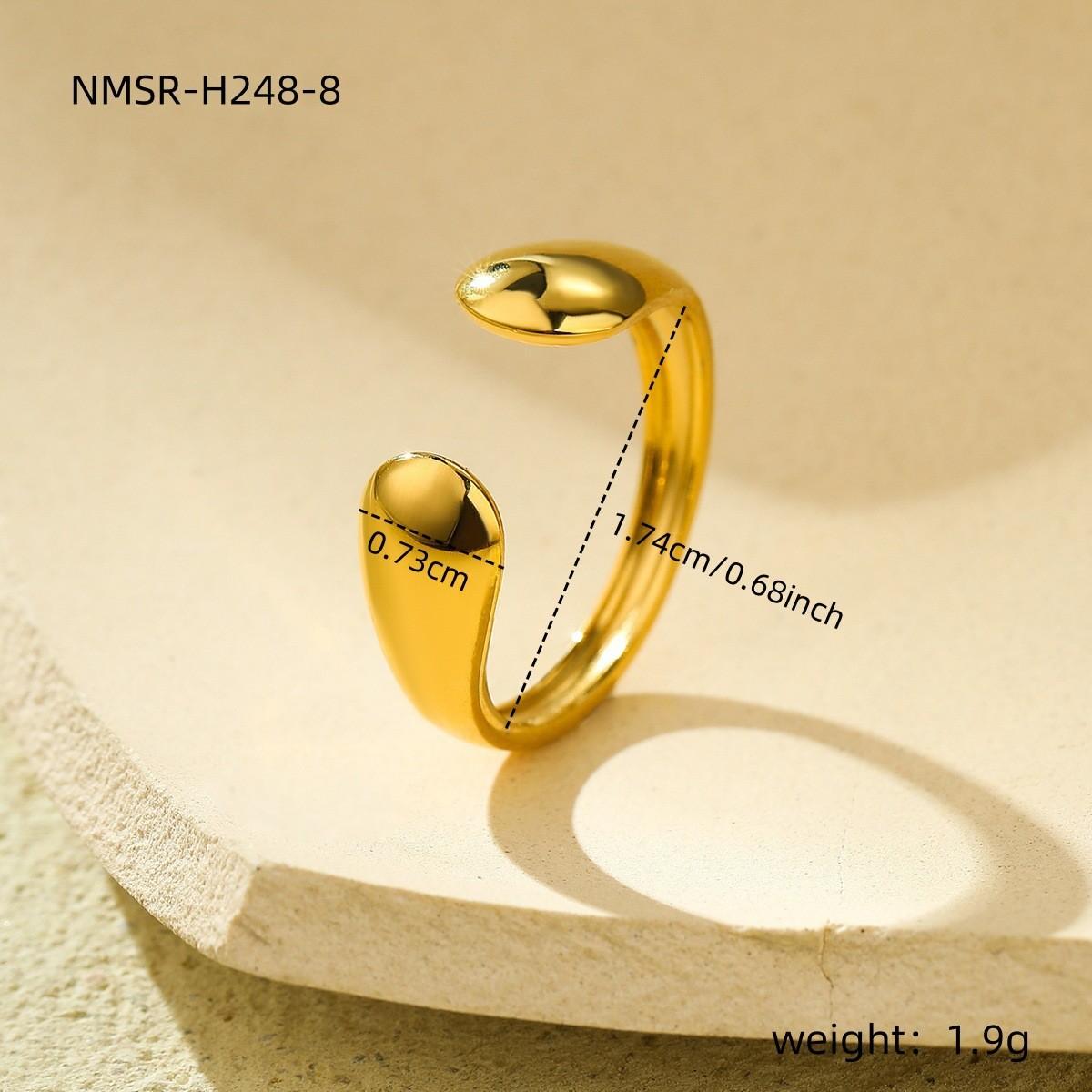

European and American INS Minimalist Style 18K Geometric Irregular Titanium Steel Ring Versatile High-End Open Stainless Steel Ring NMSR-H248-8
