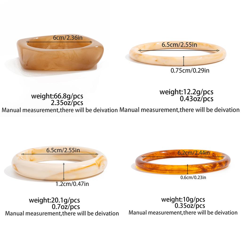 Ingemark 2025 Trendy Irregular Resin Bangles Bracelets for Women Punk Minimalist Chic Chunky Bracelets Charm Wearing Jewelry