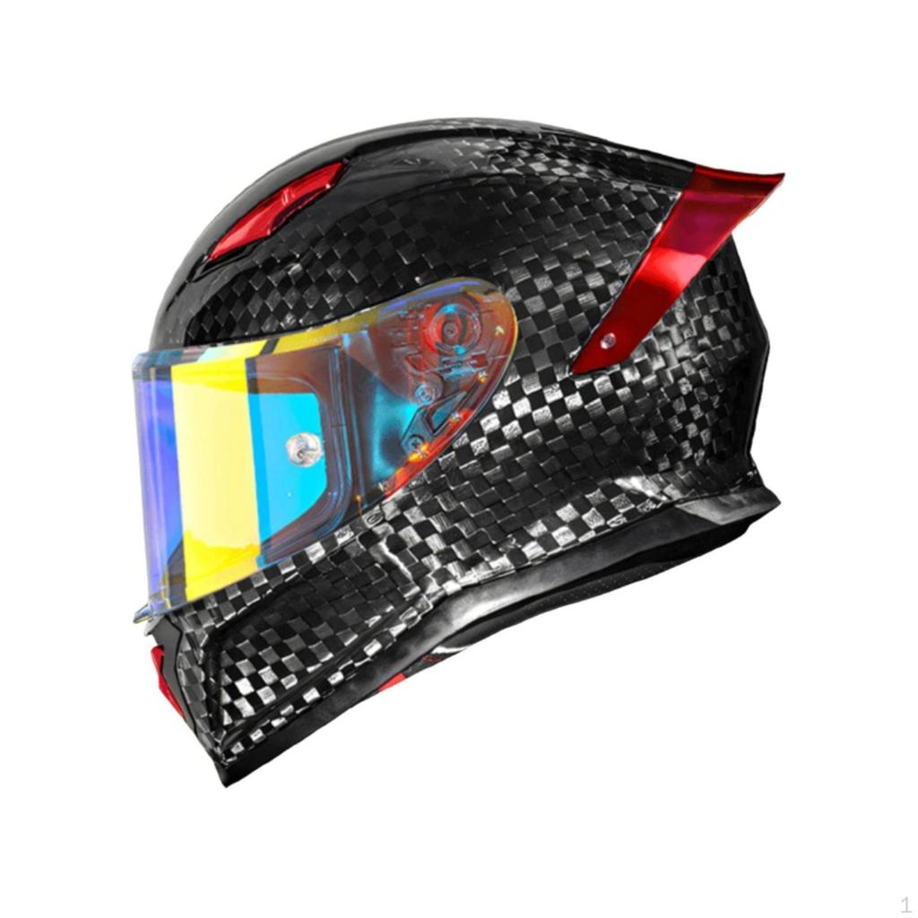 Carbon Fiber Complete Face Helmet | Aerodynamic, aerodynamically contoured, Helmet, for