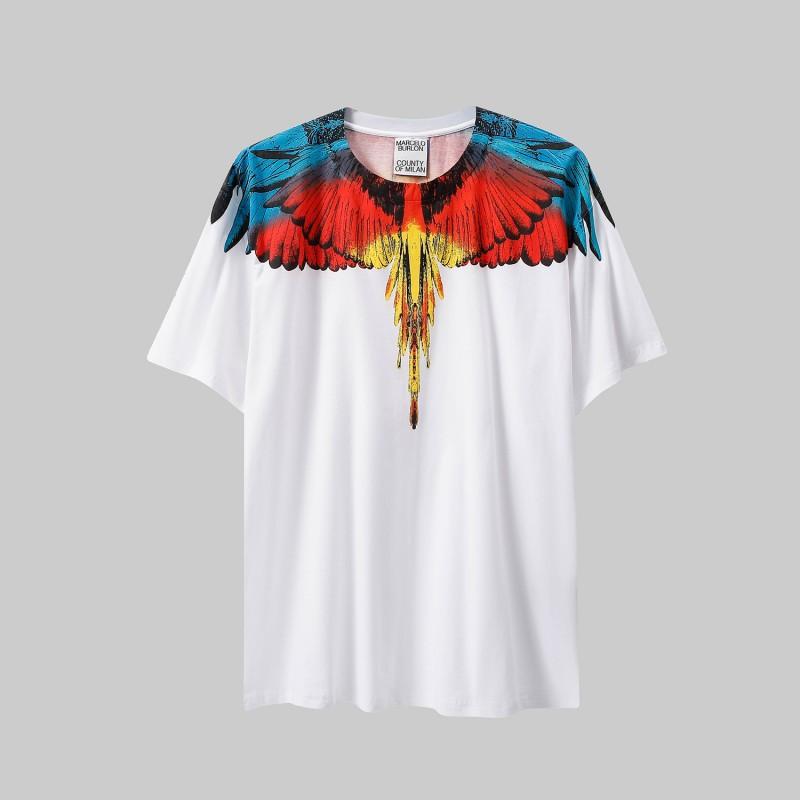 MB Gradient Wings T Shirt Men Women Loose Casual Short Sleeve Tee