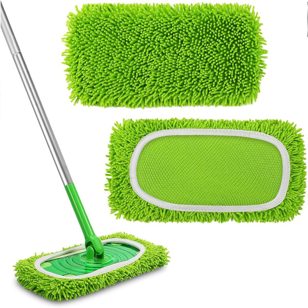 2 Pack Reusable Dry Sweeping Cloths Microfiber Wet Mop Pads Compatible with  Sweeper Mop Replacement