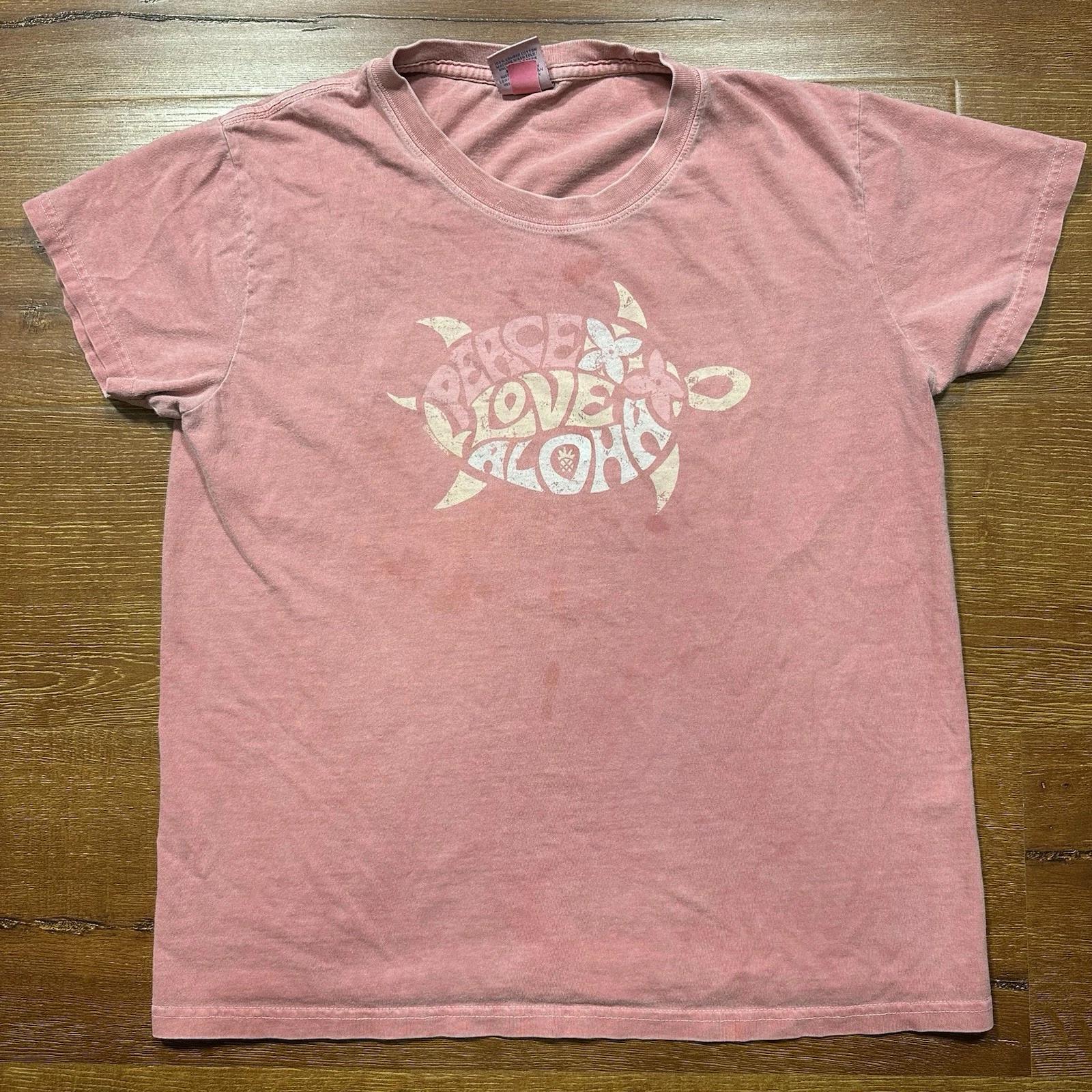 

Crazy Shirts Гавайская футболка Женская S Розовый Гибискус Окрашенная Мир Любовь Алоха Y2K 3XL