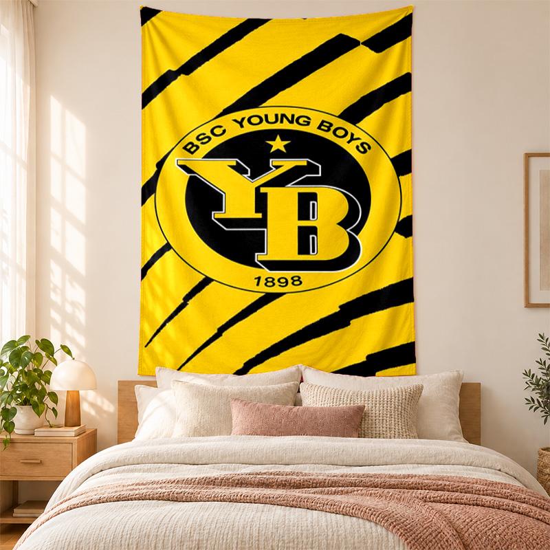 Tapestry BSC Young Boys wysokiej jakości do dekoracji ścian salonu, sypialni, akademika, idealne jako dekoracja ścienna do sypialni lub prezent świąteczny