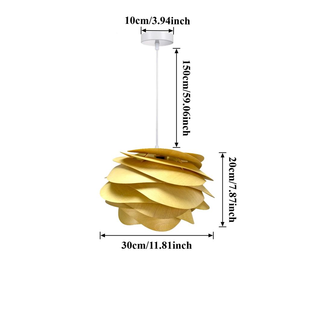 JOYINLED Modern Log Petal Dining Room Pendant Light Living Room Lamp Bedroom Bar Wabi-sabi Style Wood Art Decorative Chandelier
