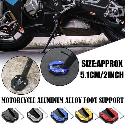 Alüminyum Alaşımlı Motosiklet Bisiklet Kickstand Genişletici Ayak Yan Stand Uzatma Ayak Pedi Destek Plakası Motosiklet Aksesuarları