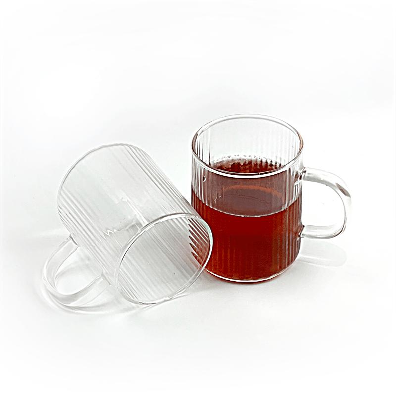 Zhongjing Hall Vertical Pattern Heat-Resistant Glass Mugs