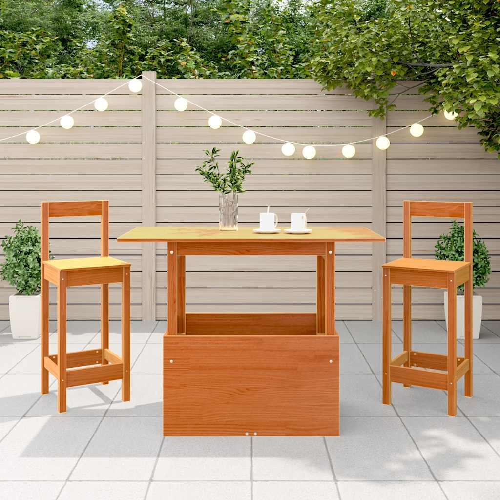 Garden Table Wax Brown 100 X 50 X 75 Cm Solid Pine Wood