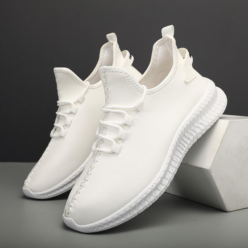 

2025 spring lightweight breathable running shoes men s casual sports shoes fashion white shoes mesh coconut shoes 47 белый