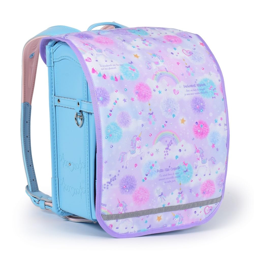 COLORFUL CANDY STYLE Fabric School Bag Set with Shoe Drawstring Gym Clothes Cup Lunch School Backpack Tote Clothes and Small Item Unicorn Fantasy