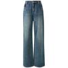 Sancai 2025 Autumn Mid-Waist Loose Wide-Leg Denim Jeans