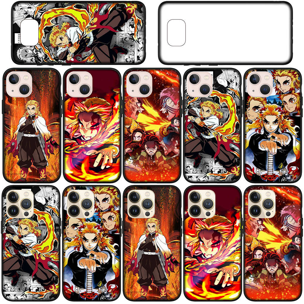 For iPhone 16 15 Xiaomi Redmi Note 14 13 12 11 Pro Max X 16e Samsung Galaxy S25 S24 S23 Moto OPPO Huawei Rengoku Kyoujurou Demon Slayer Tanjirou Case