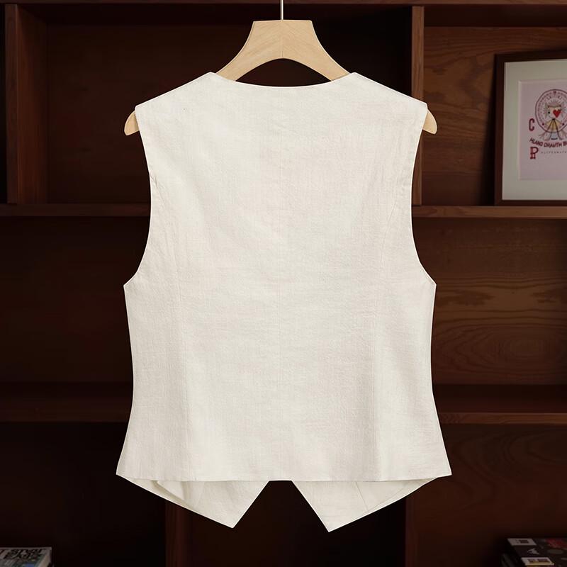 Women's Ramie Wide-Leg Pants & Vest Two-Piece Set