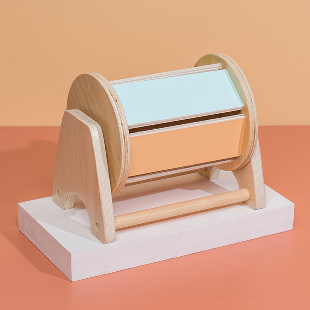 

Деревянный вращающийся барабан Монтессори, развивающие игрушки, вращающийся инструмент для познания цвета, разработка товаров для ребенка