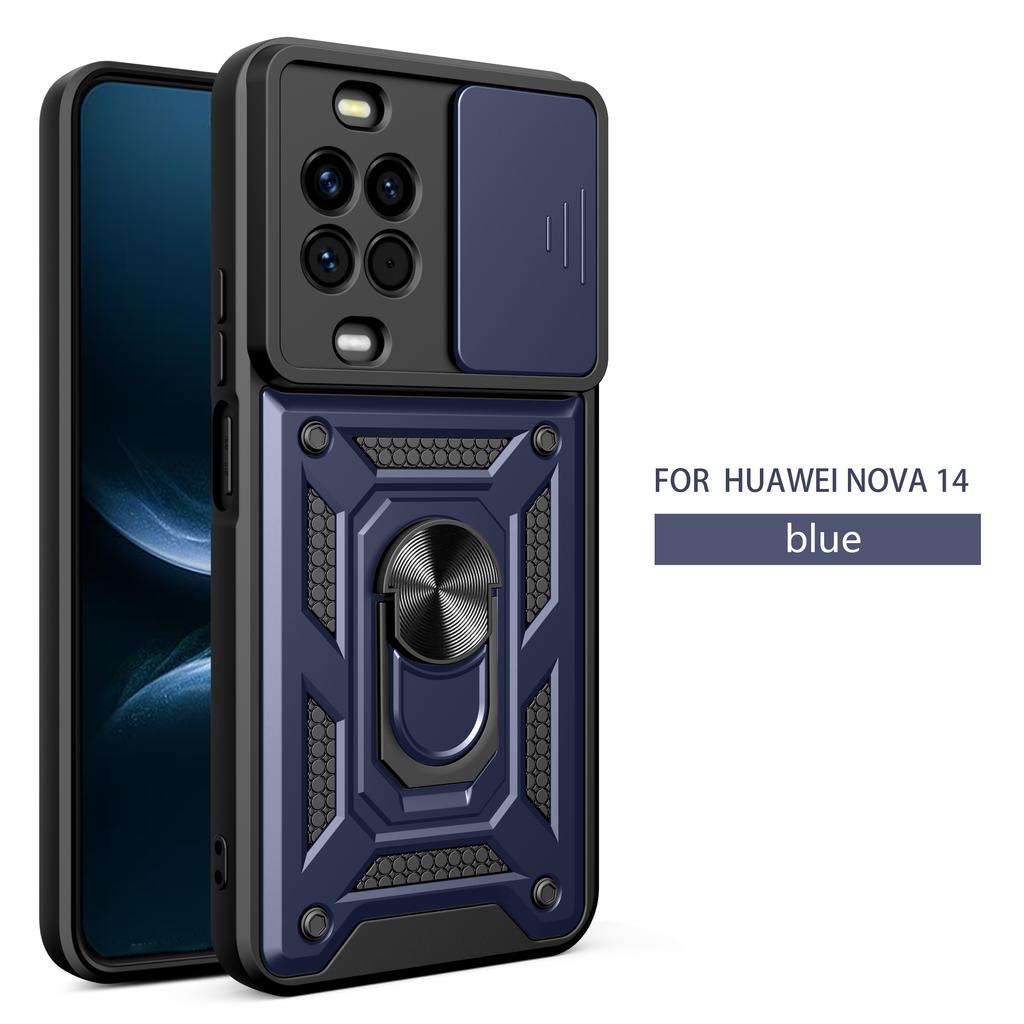 For Huawei nova 14 Pro Case Huawei nova 14 Cover Nova14pro Magnetic Ring Holder Armor Phone Case Slide Camera Protect Back Cover