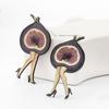 Eco-Friendly Wooden Earrings Fashion Personality Love Cross Mushroom Girl Geometric Earrings Earrings
