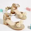 Winter 2025 Fashion High Heels for Young Girls - Versatile Hollow Flower Sandals