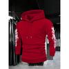 Autumn and Winter Fashionable Men's Retro Street Printed Hooded Sweatshirt with Thorn Pattern, Casual Top, Suitable for Daily Outings
