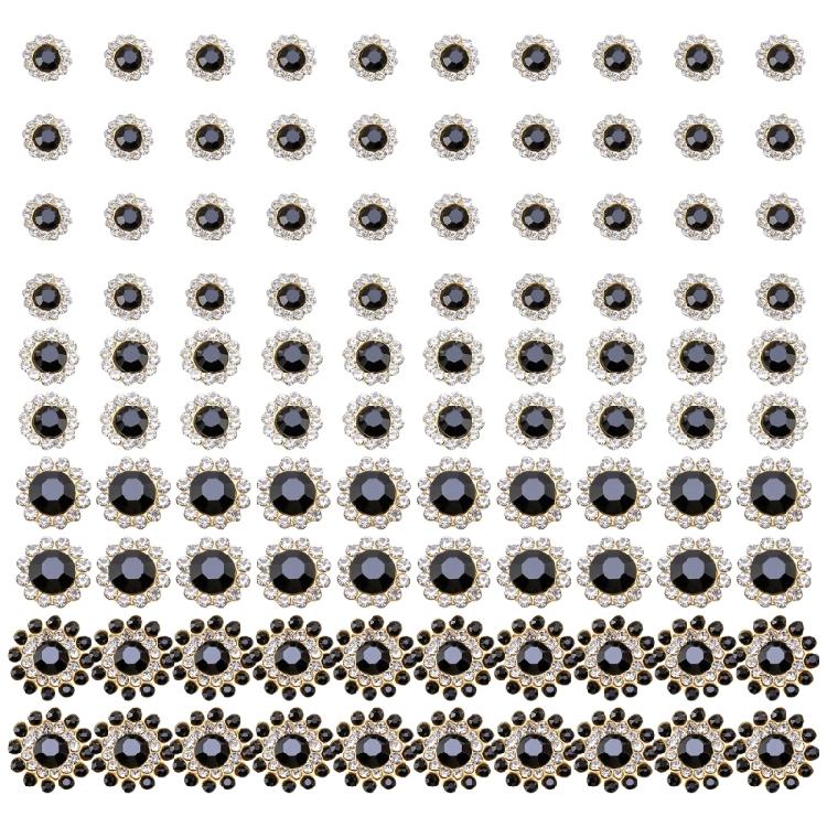 100Pcs Decorative Sew on Rhinestones Flower Shape Sew on Rhinestones for Clothing Dress Shoes Bag Hat and Sewing Project