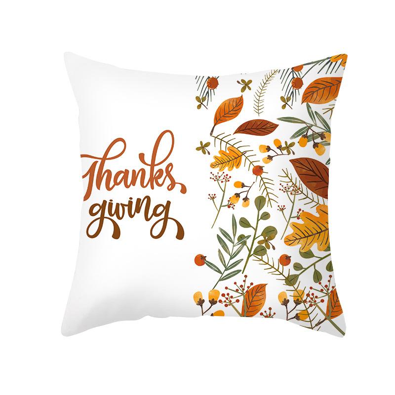 New Pumpkin Thanksgiving Pillow Cover Ins Nordic Peach Skin Printed Cushion Cushion Cover Home Products